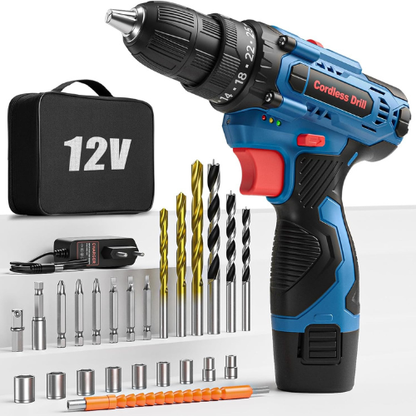 Akku-Schraubendreher mit vielfältigem Zubehör für Heimwerker (DIY)