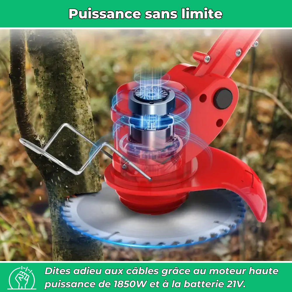 D80 PRO Akku-Freischneider mit hoher Leistung – zum Schneiden von Gras, Sträuchern und dicken Ästen