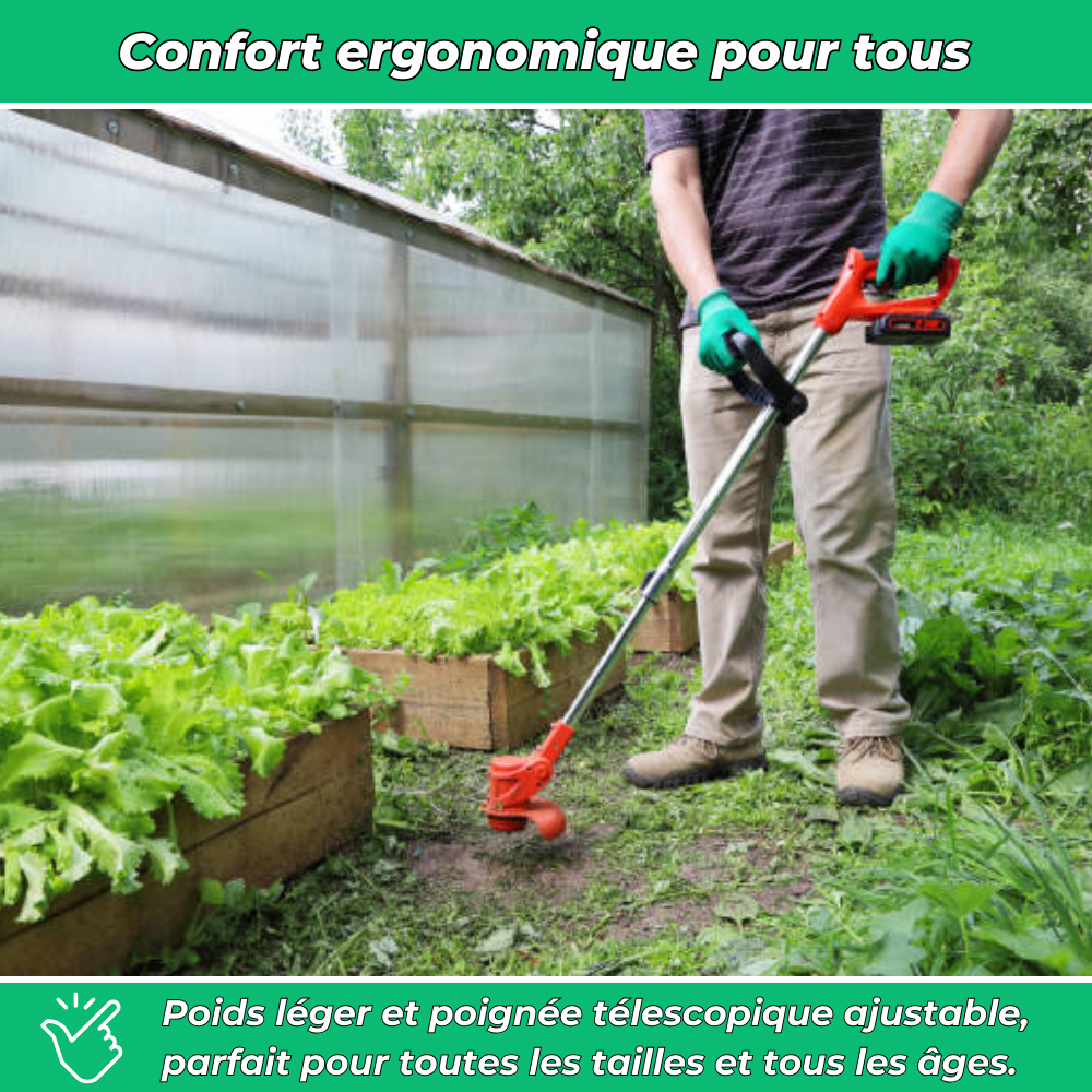 D80 PRO Akku-Freischneider mit hoher Leistung – zum Schneiden von Gras, Sträuchern und dicken Ästen