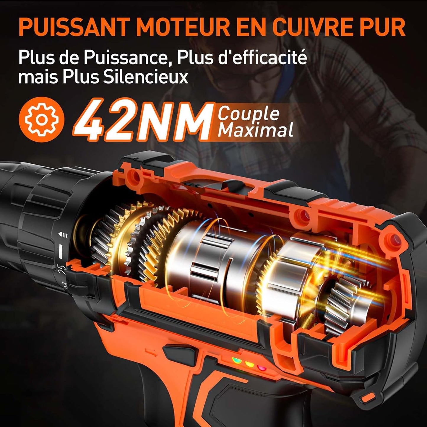 Akku-Schraubendreher mit vielfältigem Zubehör für Heimwerker (DIY)