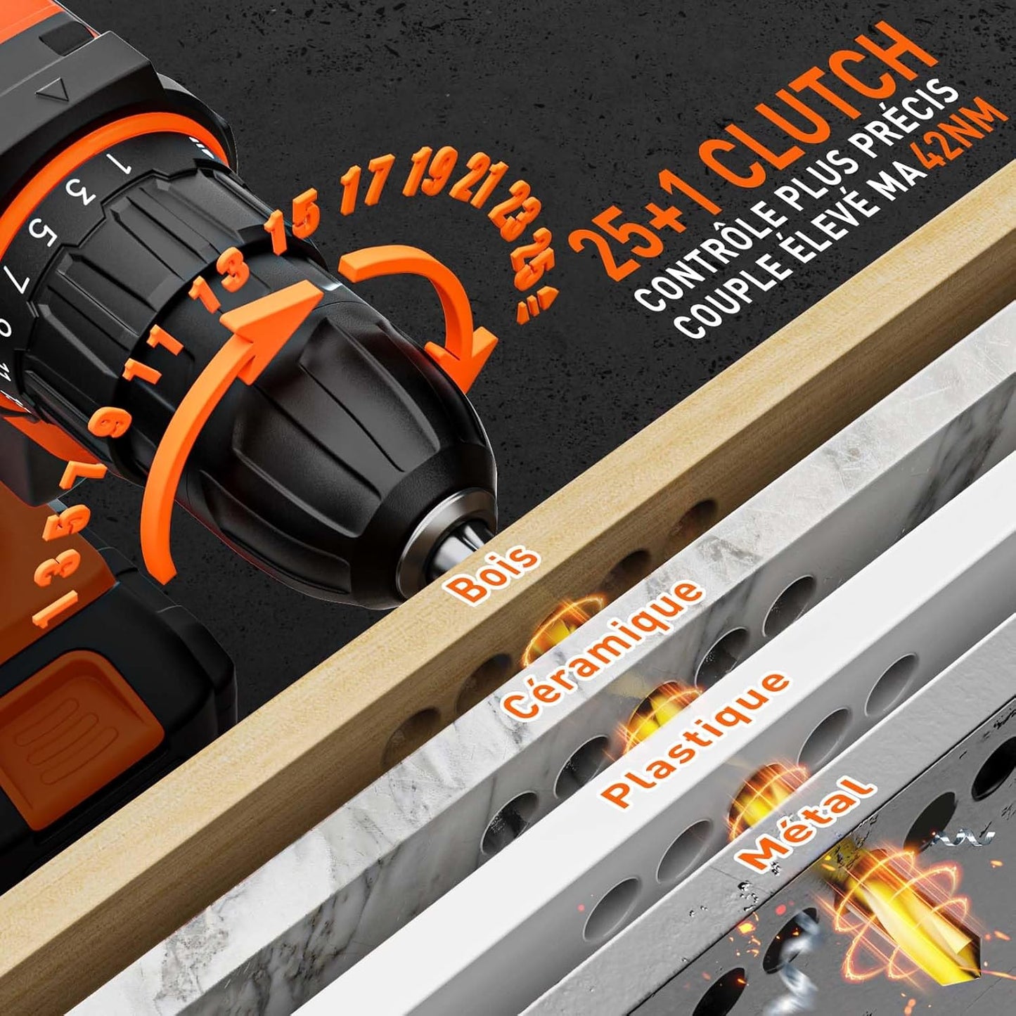 Akku-Schraubendreher mit vielfältigem Zubehör für Heimwerker (DIY)