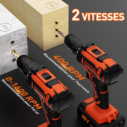 Akku-Schraubendreher mit vielfältigem Zubehör für Heimwerker (DIY)